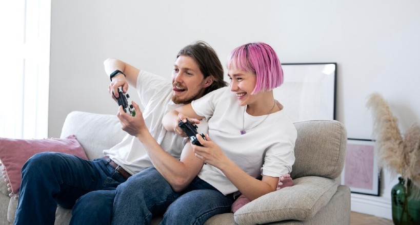 Pareja gamer